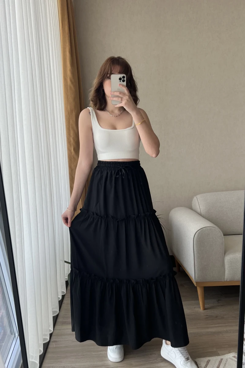 Meyla Siyah Uzun Etek