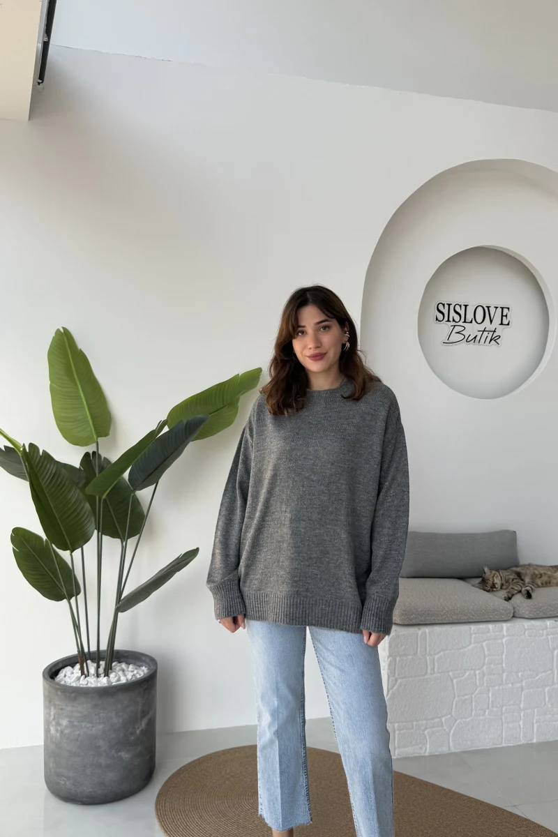 Mia Bisiklet Yaka Kazak - Antrasit