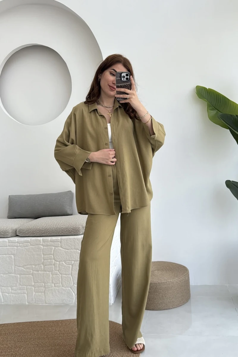 Mirabella Gömlek Pantolon Takım Haki - 8674