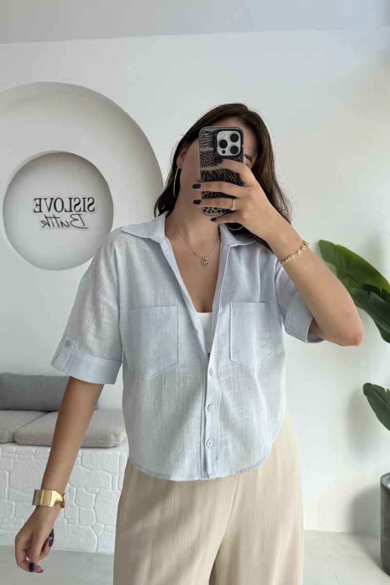 Mitzi Cepli Gömlek - Bebe Mavisi - 2112