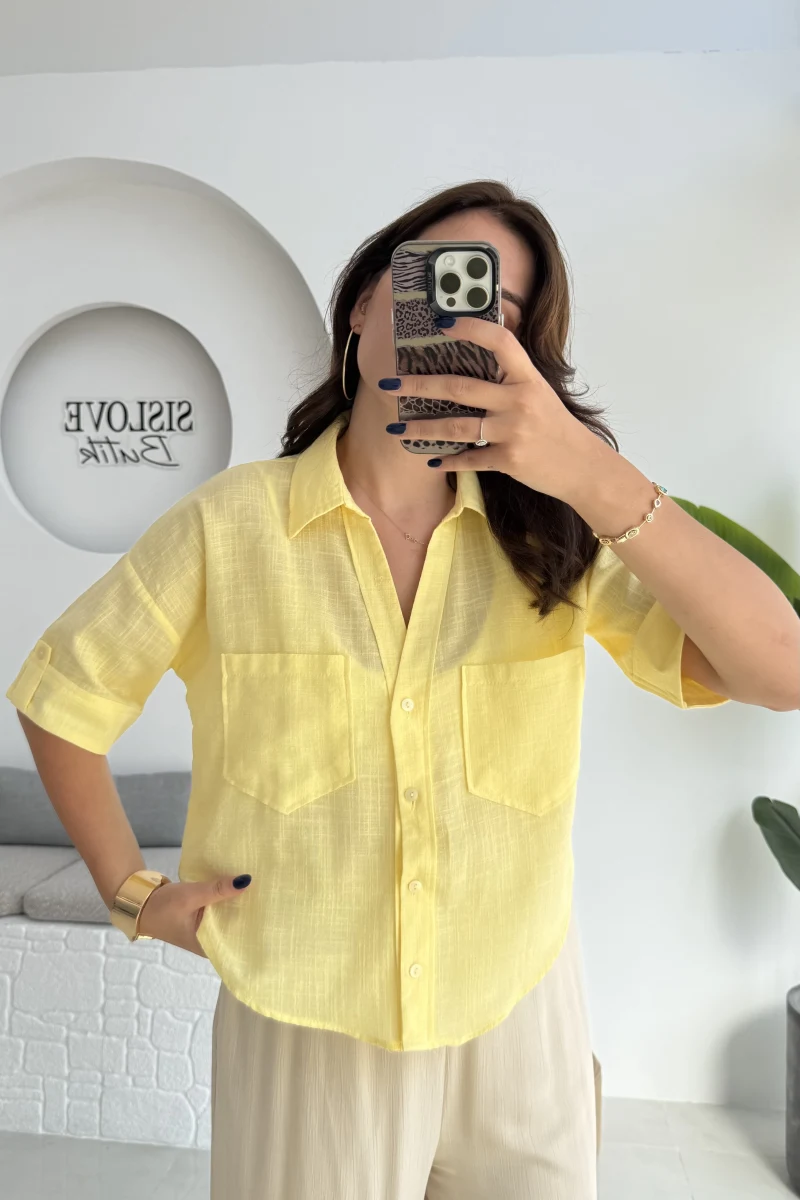 Mitzi Cepli Gömlek - Sarı - 2112