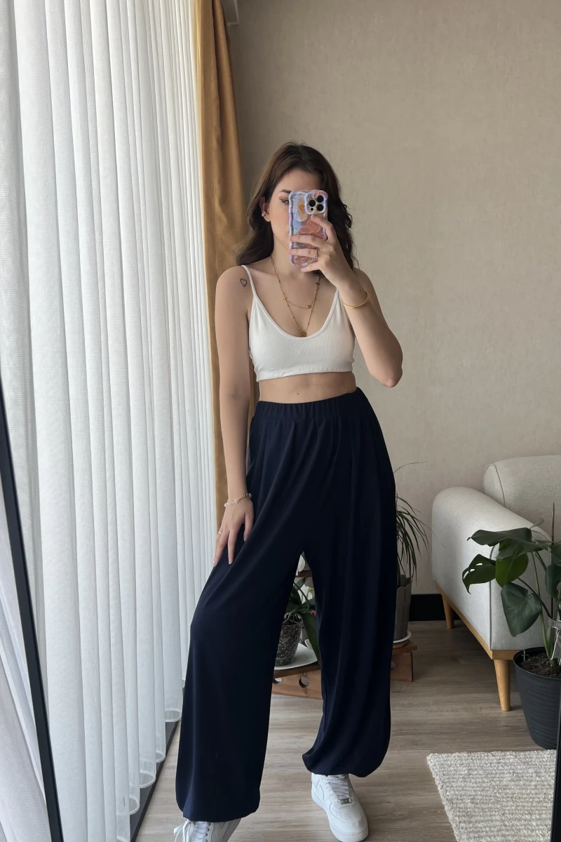 Modal Karışımlı Lacivert Şalvar