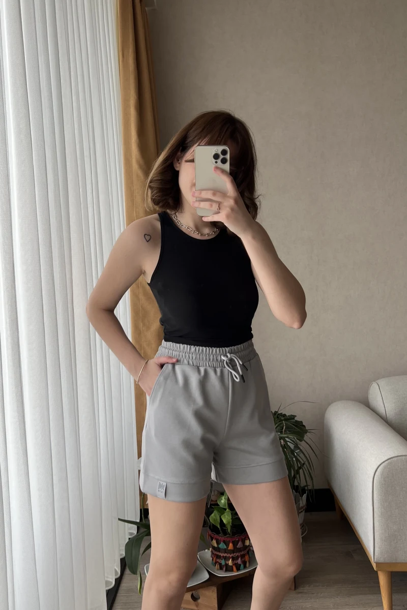 Modal Kumaş Gri Şort