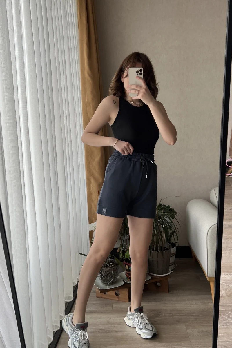 Modal Kumaş Antrasit Şort