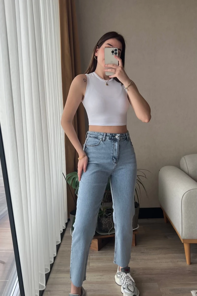 Mavi Mom jean Zra Etiketli