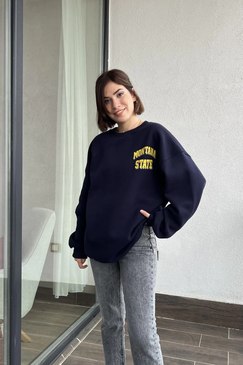 Montana 3 İplik Şardonlu Lacivert Sweat