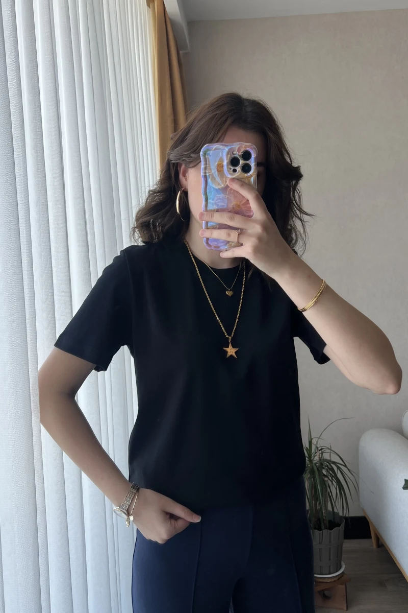 MSD Etiketli Siyah T-Shirt