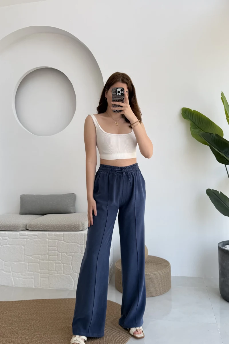 MSD Modal Palazzo Pantolon Lacivert