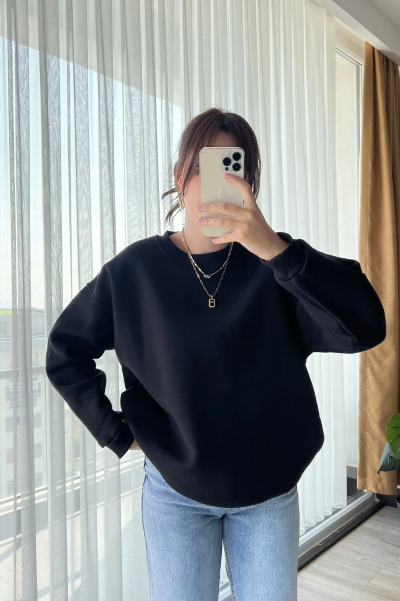 Neale Oversize Siyah Sweat