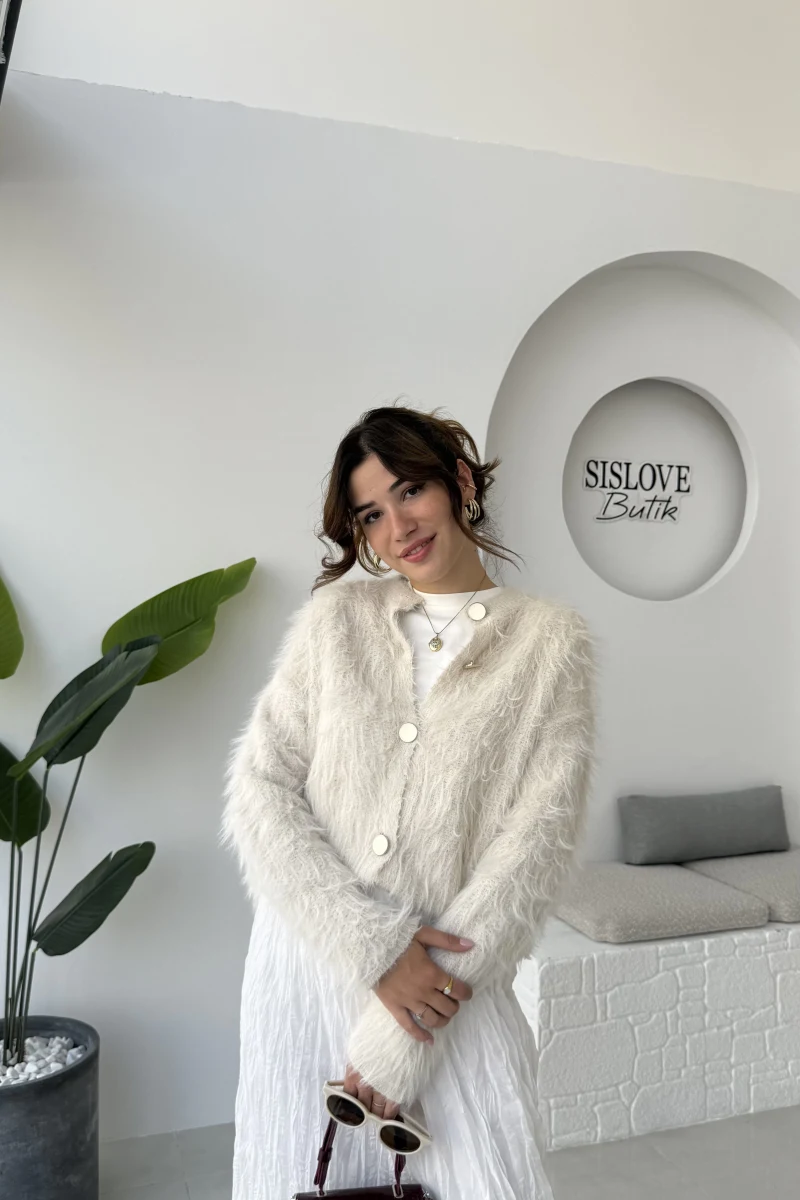 Nicole Sakallı Hırka - Taş - Kod: 04596