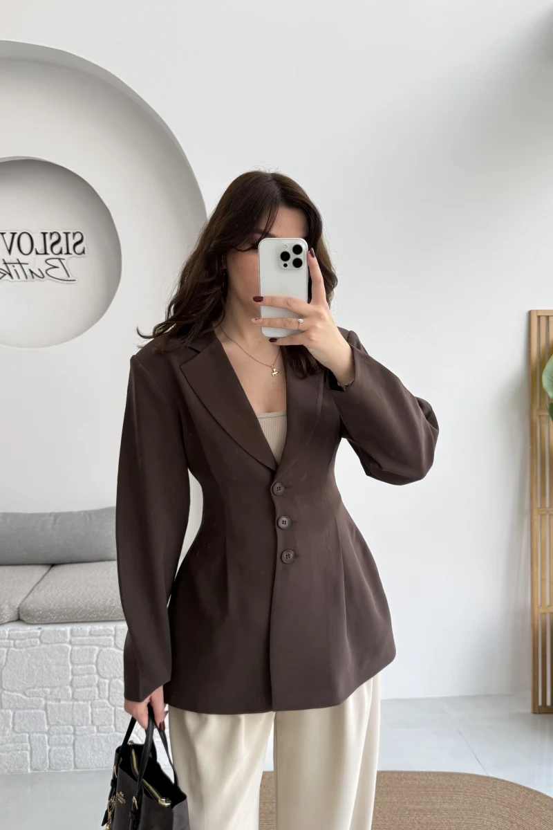 Noah Pile Detay Ceket - Acı Kahve - Kod: 7667