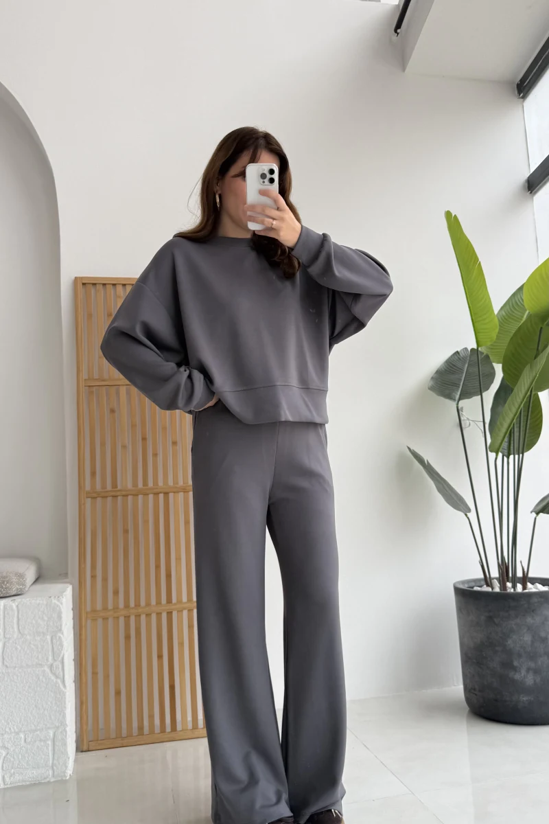 Nora Oys Sweet Pantolon Takım - Antrasit