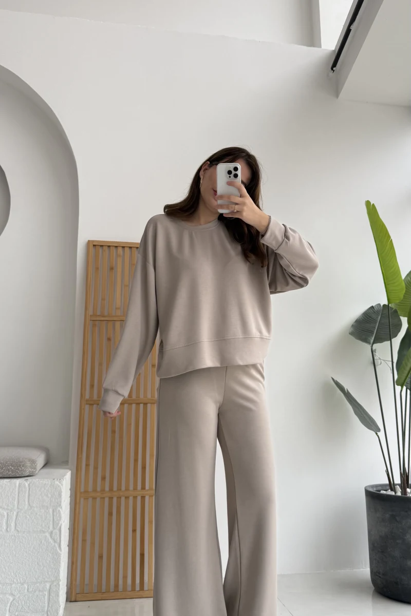 Nora Oys Sweet Pantolon Takım - Bej