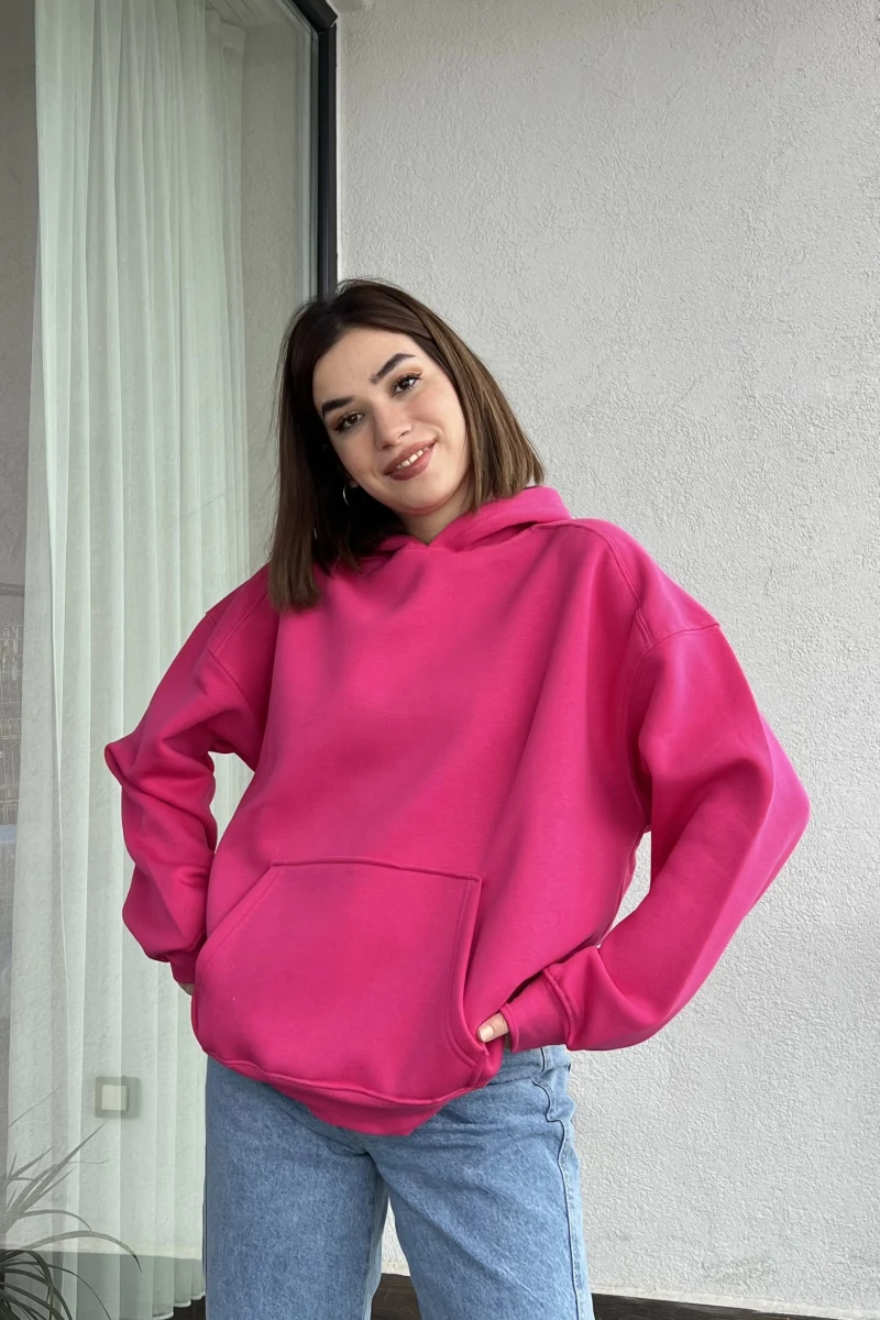 OBB Pembe 3 İplik İçi Polarlı Sweat