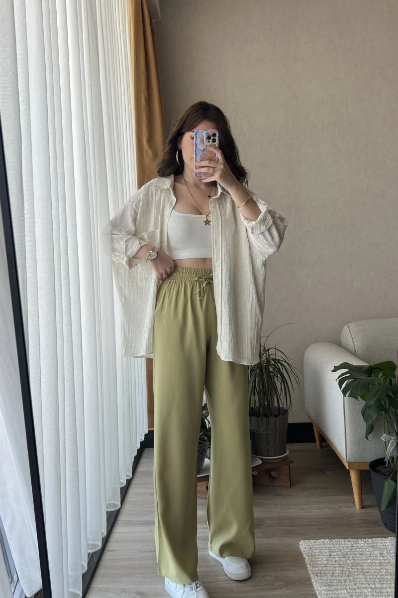 Olive Yeşil Tensel Pantolon