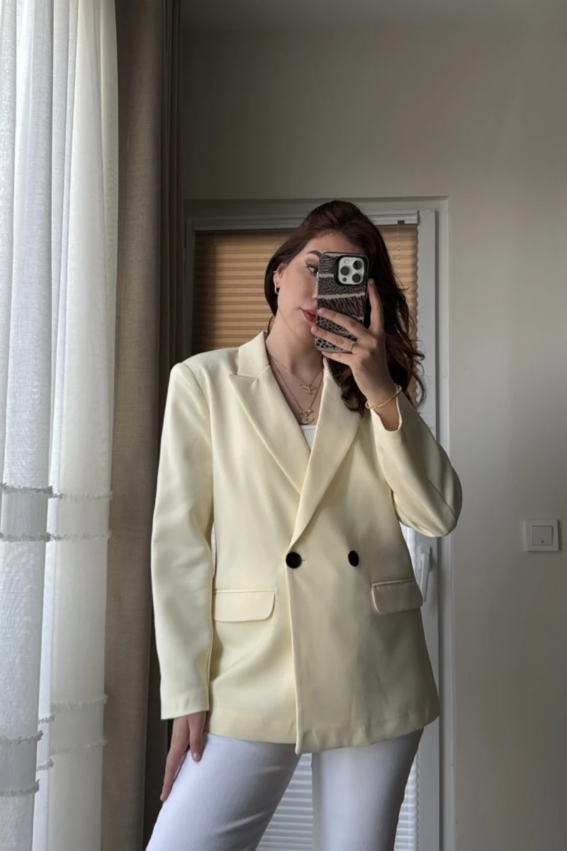 Astarlı Blazzer Ceket - Butter Yellow