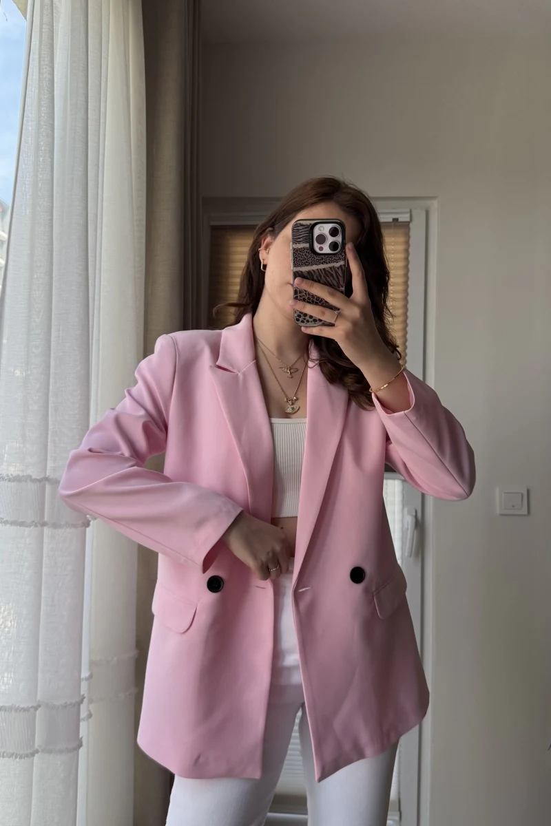 Astarlı Blazzer Ceket - Pembe