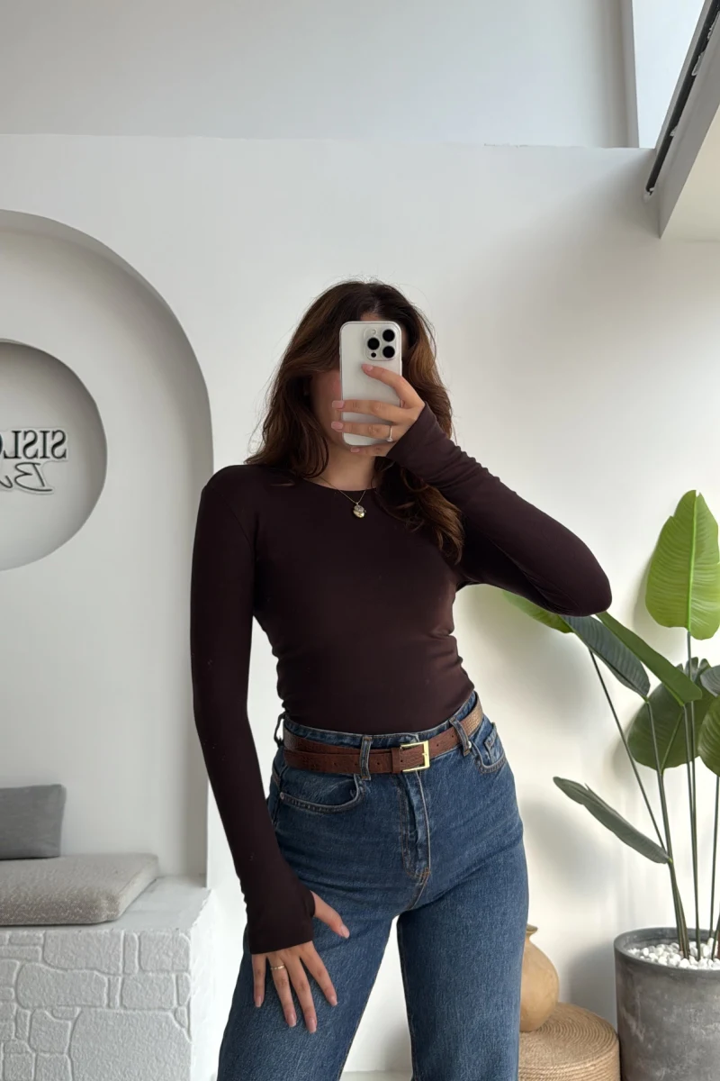 Oys Acı Kahve Parmak Geçmeli Body