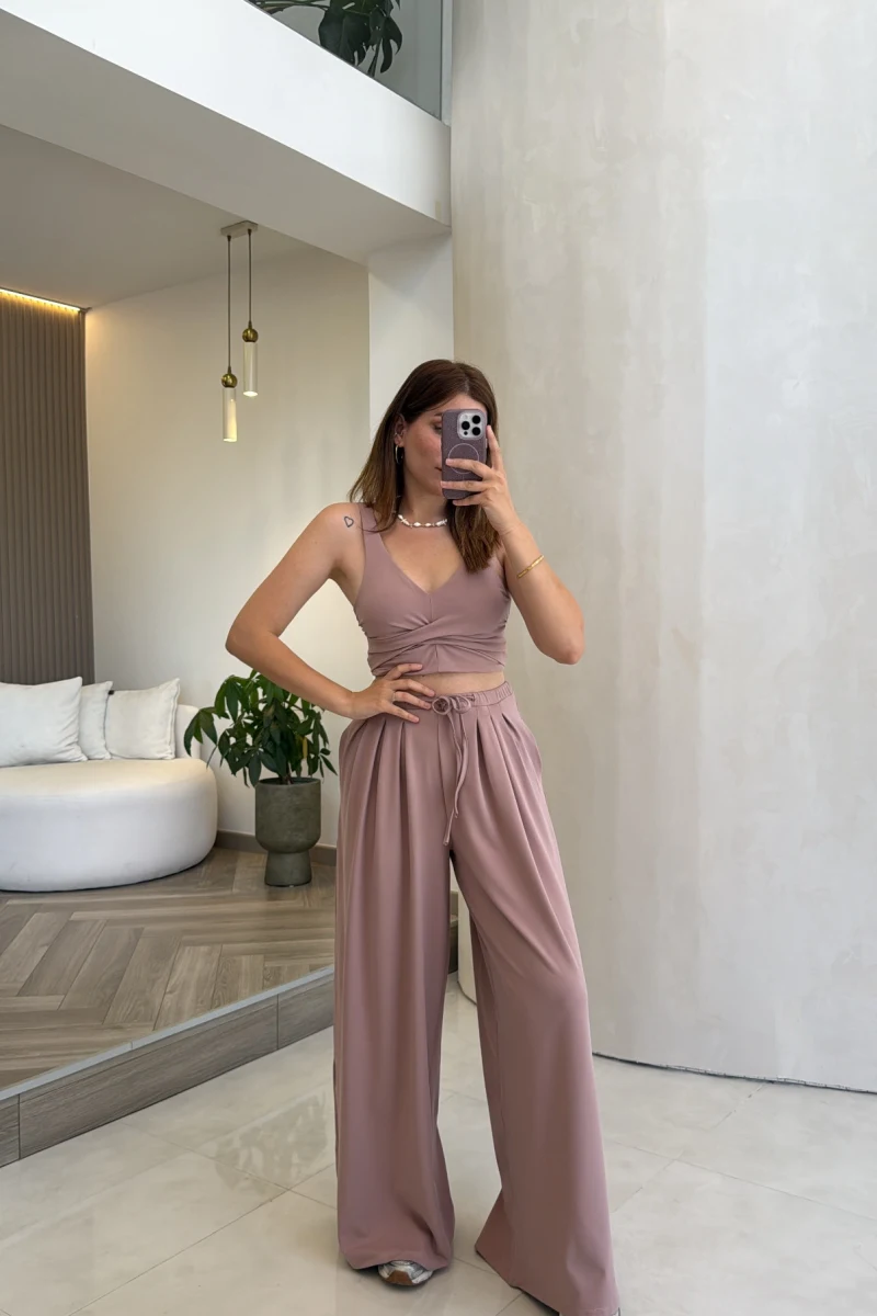 Oys Crop Takım - Gül Kurusu - Kod: 4122