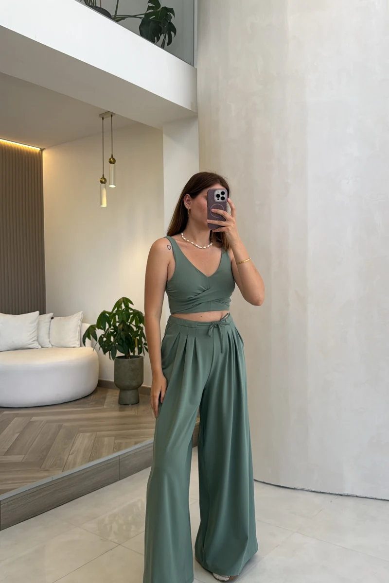Oys Crop Takım - Yeşil - Kod: 4122