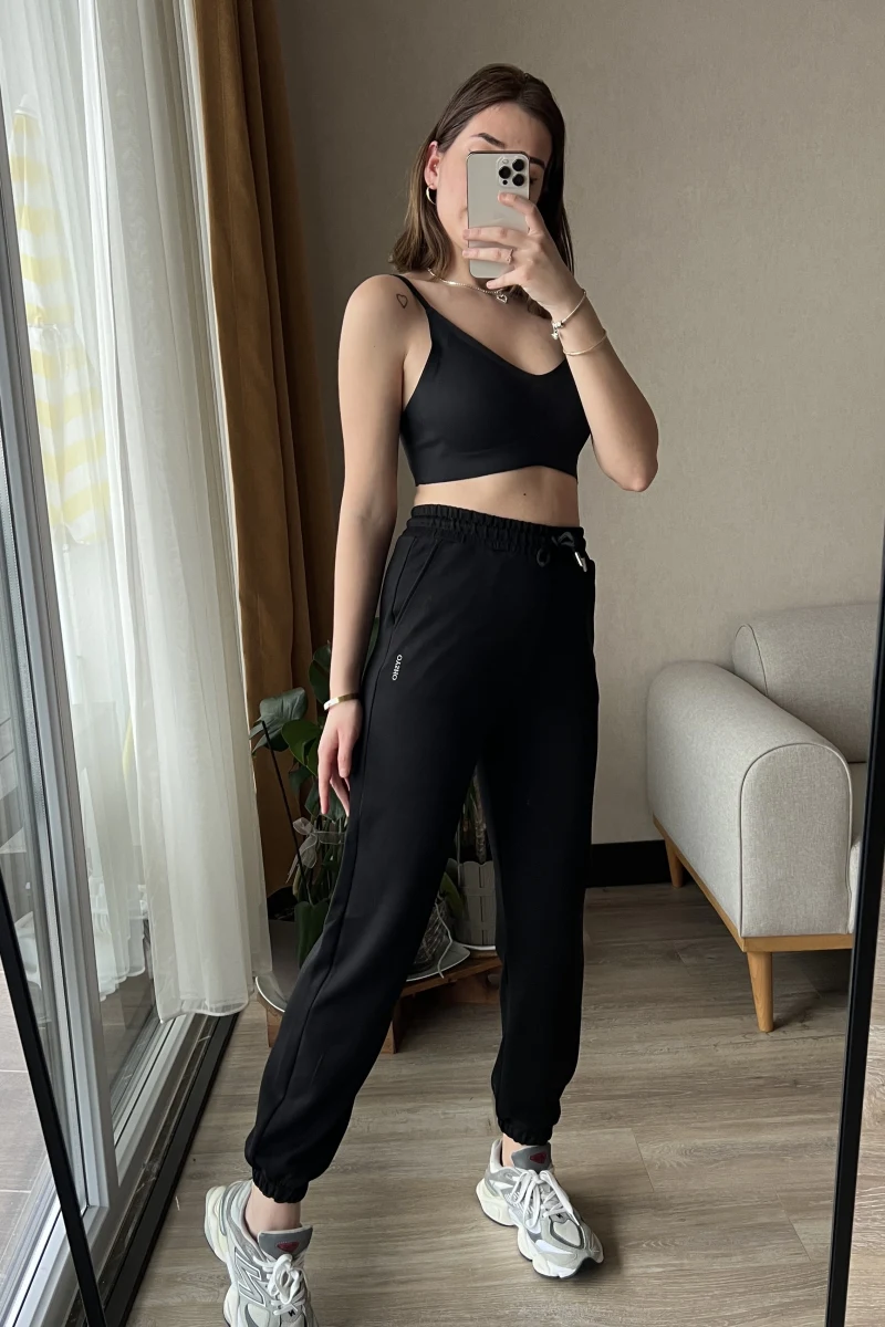 Oys Modal Siyah Eşofman Altı