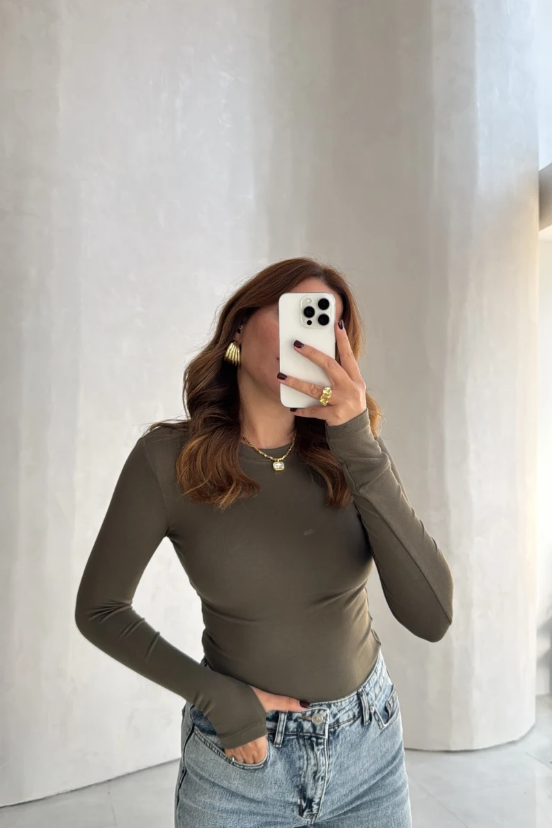 Oys Parmak Geçmeli Body - Haki