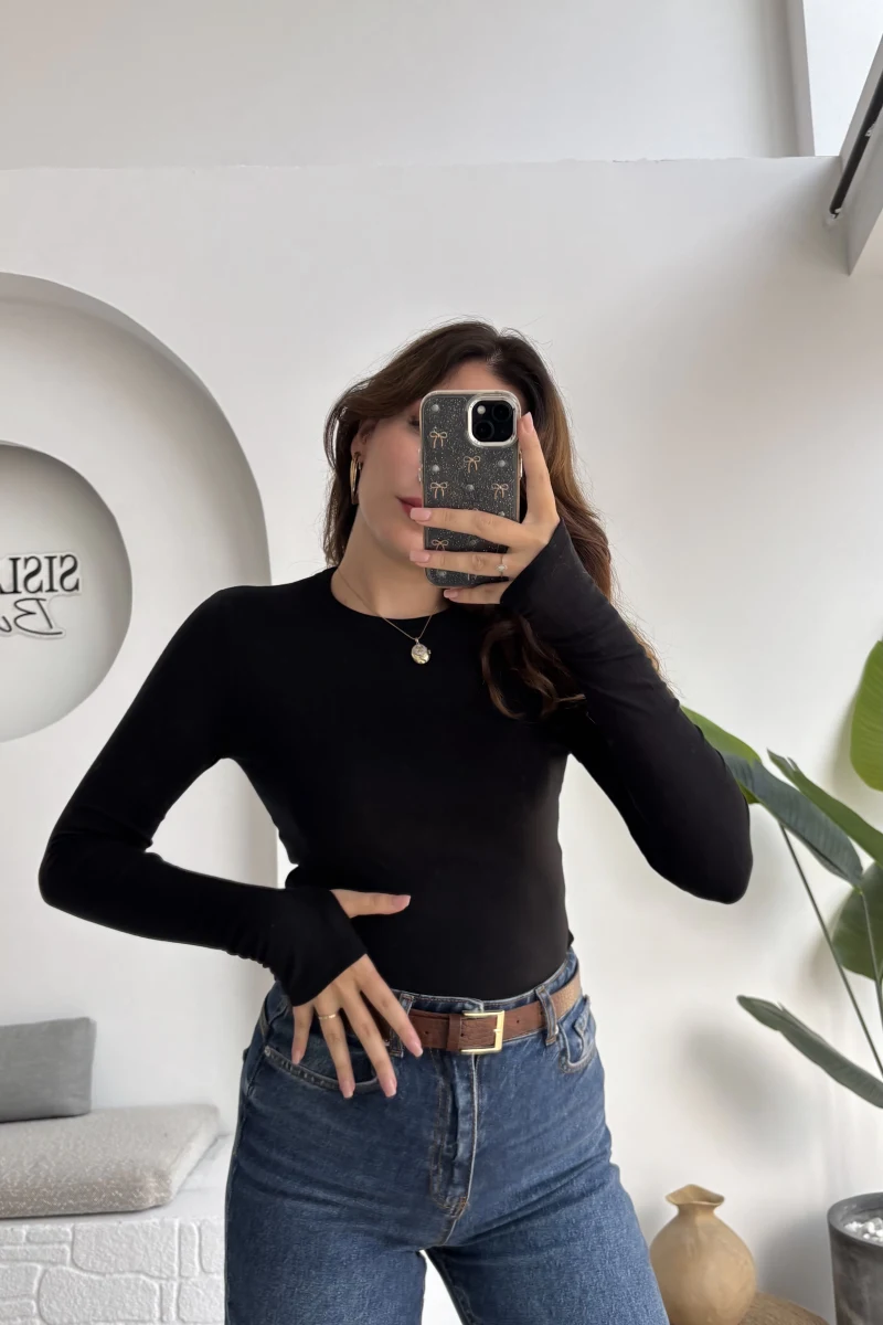 Oys Siyah Parmak Geçmeli Body