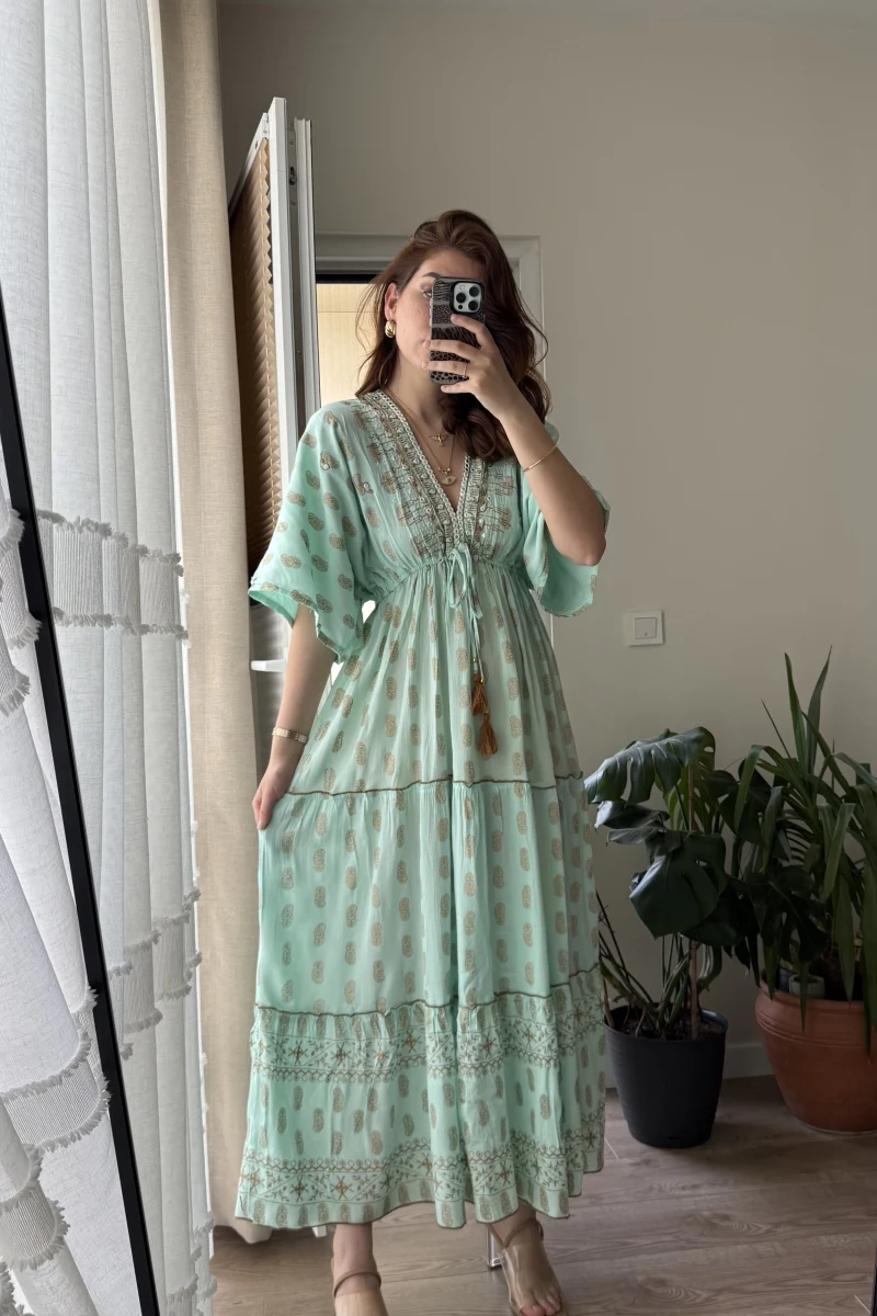 Özel Tasarım - Su Yeşili Elbise