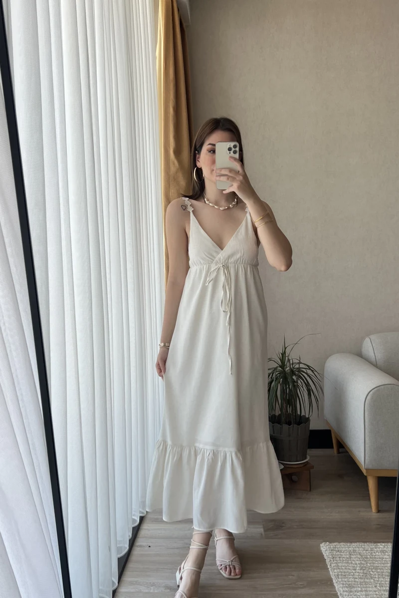 Papatya Kırık Beyaz Elbise