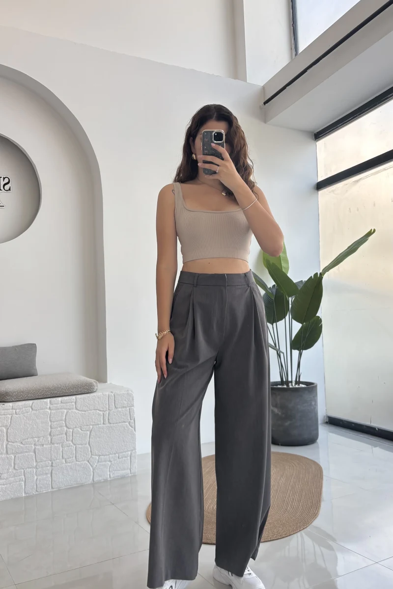 Penny Poliviskon Pantolon - Antrasit - Kod: 51210