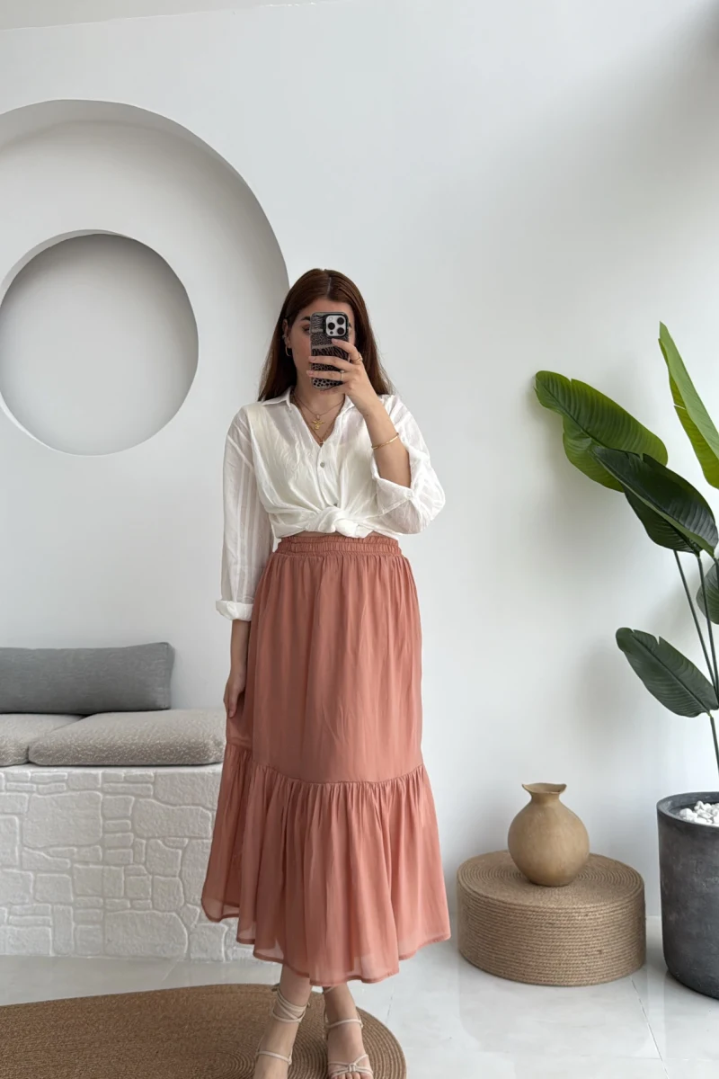 Piana Lastikli Etek Somon