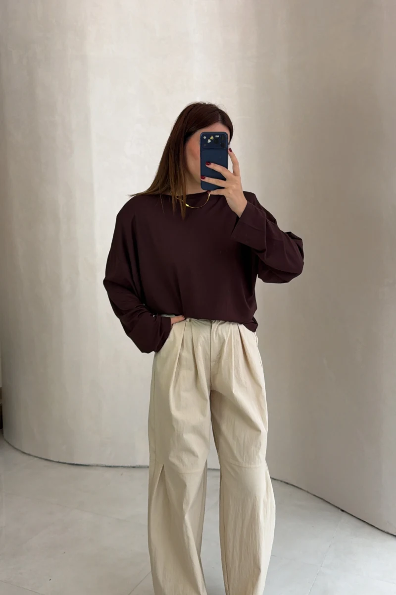 Pilili Barrel Pantolon - Krem - Kod: 51490