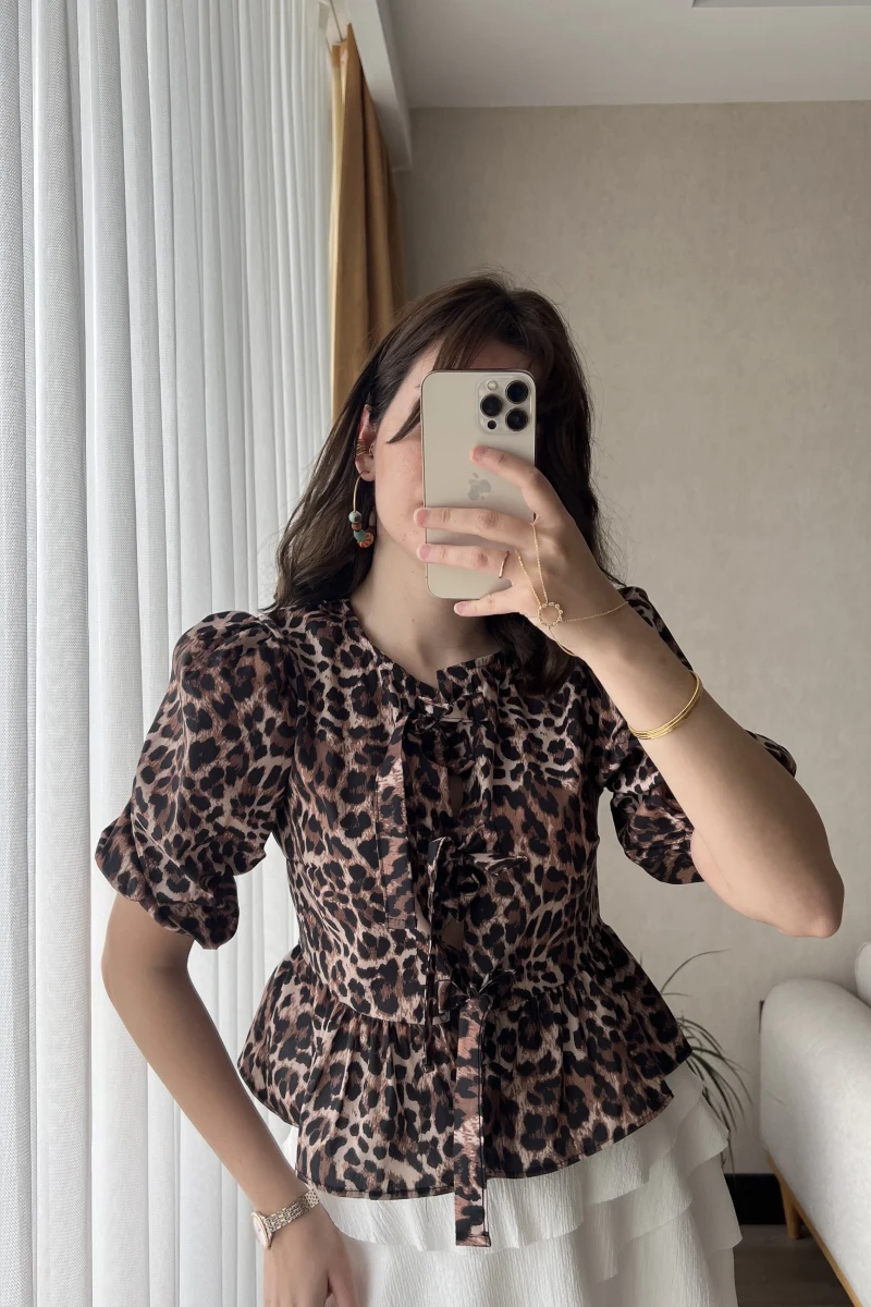 Pinella Leoplarlı Gömlek