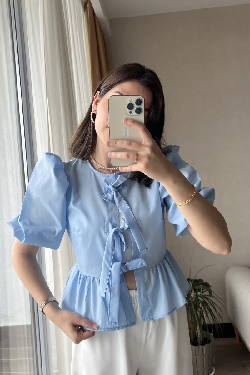 DAR KALIP! Pinella Mavi Gömlek