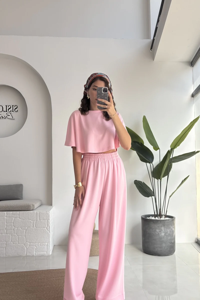 Pinky Yarasa Kol Eşofman Takımı - Pembe