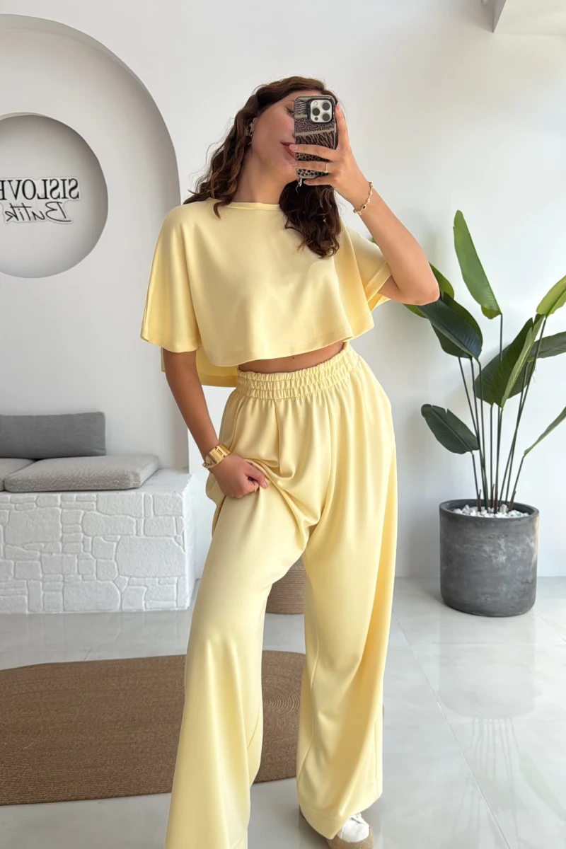 Pinky Yarasa Kol Eşofman Takımı - Sarı