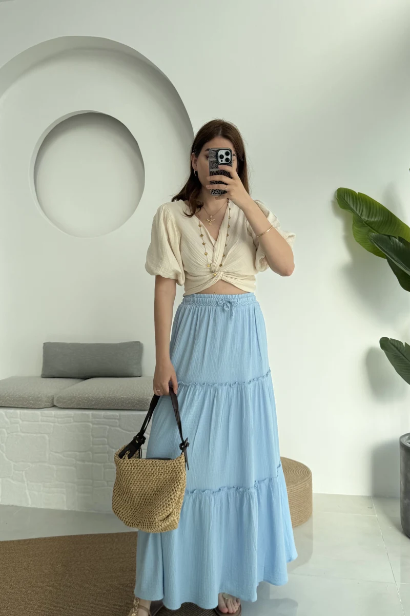 Pinterst Etek Astarlı Mavi