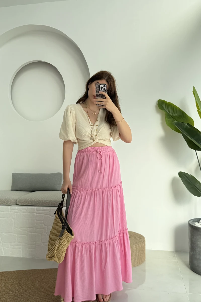 Pinterst Etek Astarlı Pembe