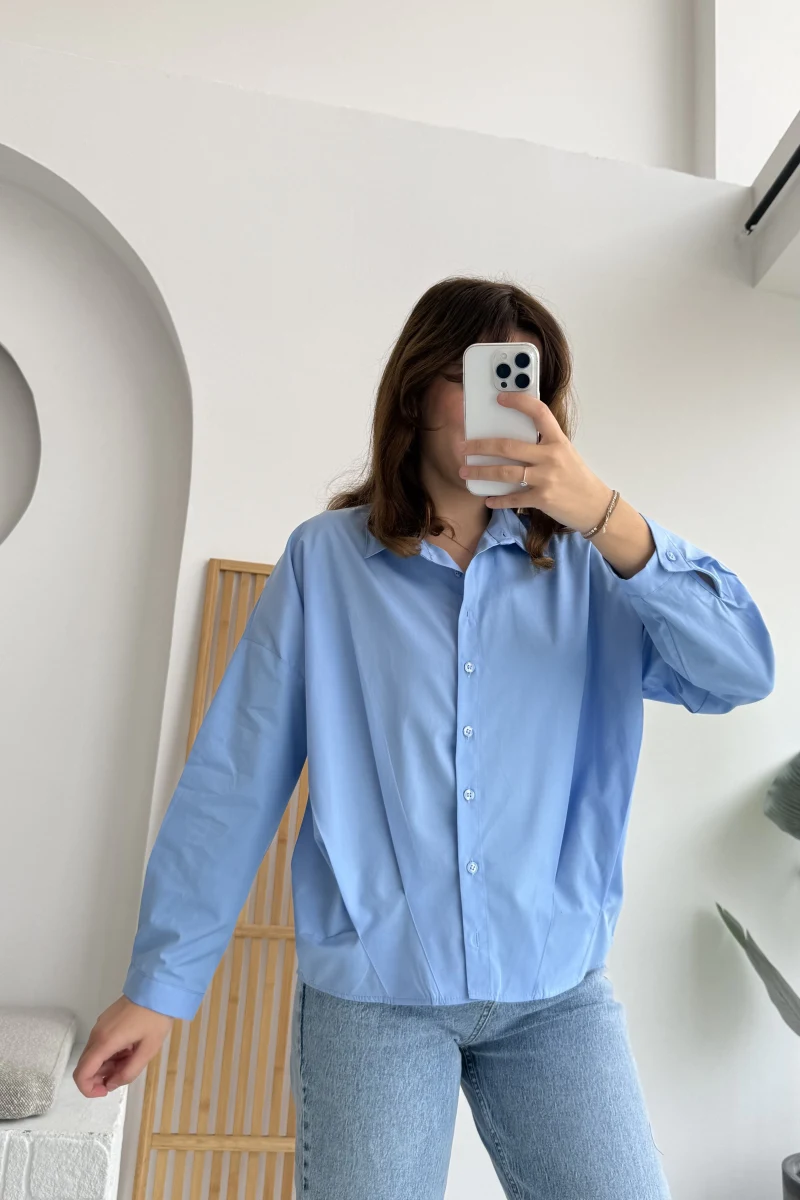 Poplin Gömlek Mavi Kod: 4985