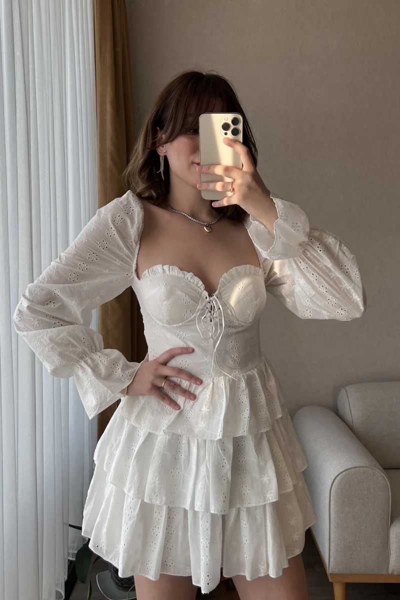 Premium Morganne Beyaz Elbise