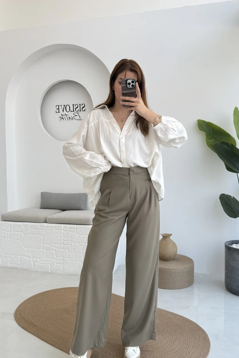 Premium Palazzo Pantolon - Haki