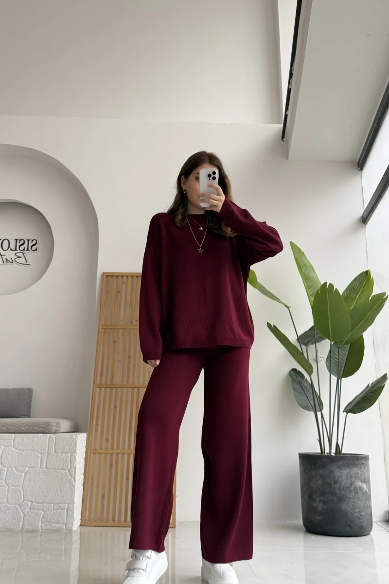 Pretty Kazak Pantolon Takım - Bordo