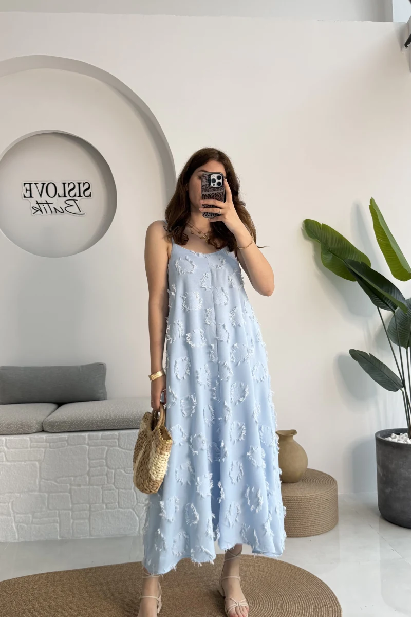 ELBİSE Püskül Elbise - Bebe Mavisi - 3060