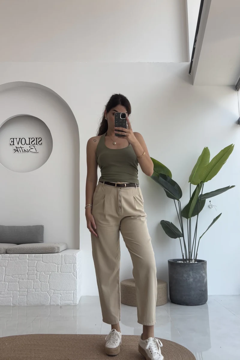 Raste Havuç Gabardin Pantolon - Taş