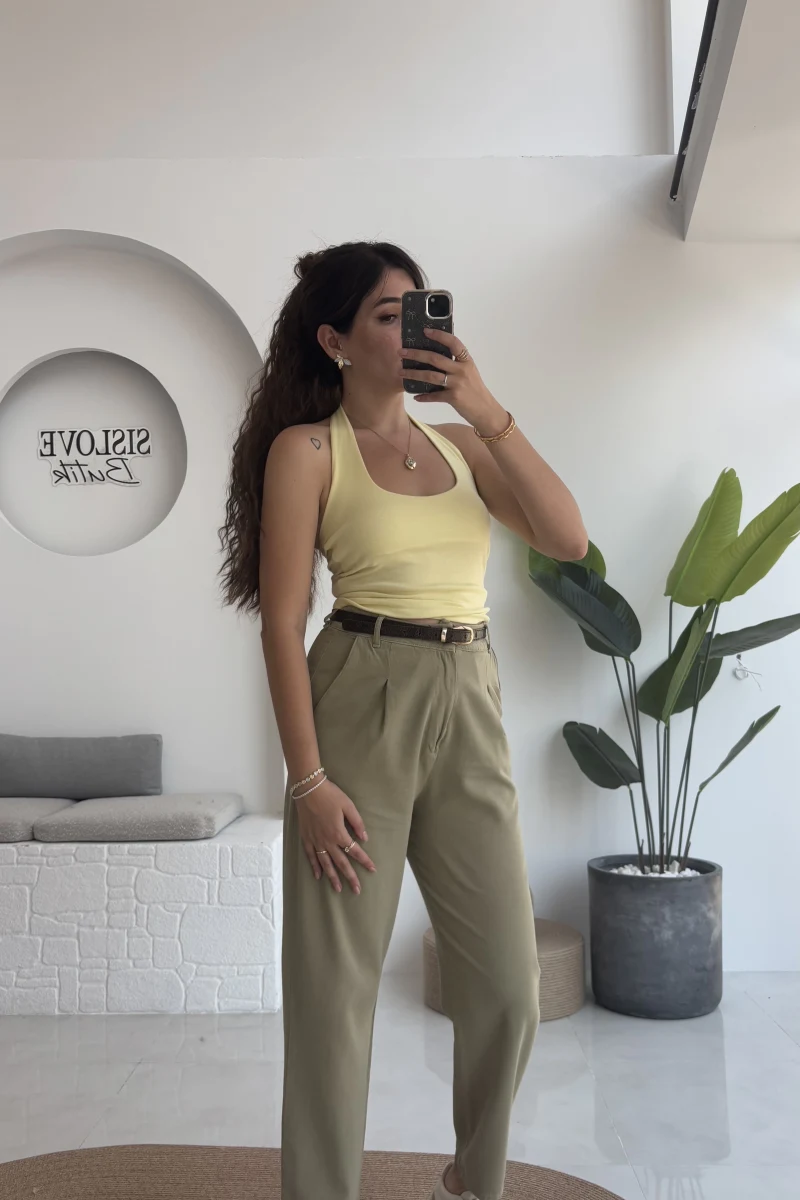 Raste Havuç Gabardin Pantolon - Yeşil