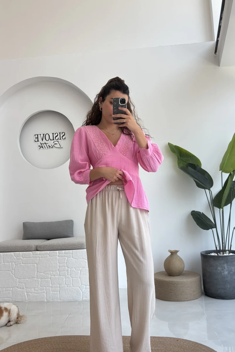 Raya Cepli Pantolon - Taş