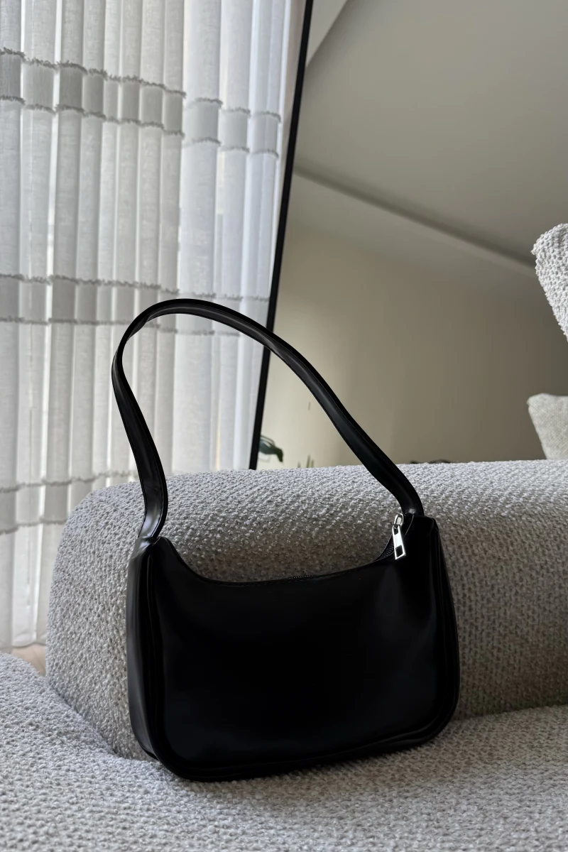 Reparo Deri Kol Çantası Siyah