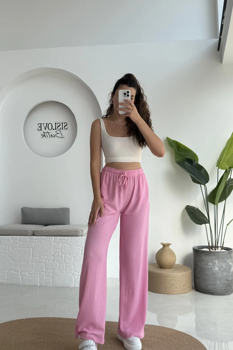 Ru Bürümcük Pantolon Pembe - 4023