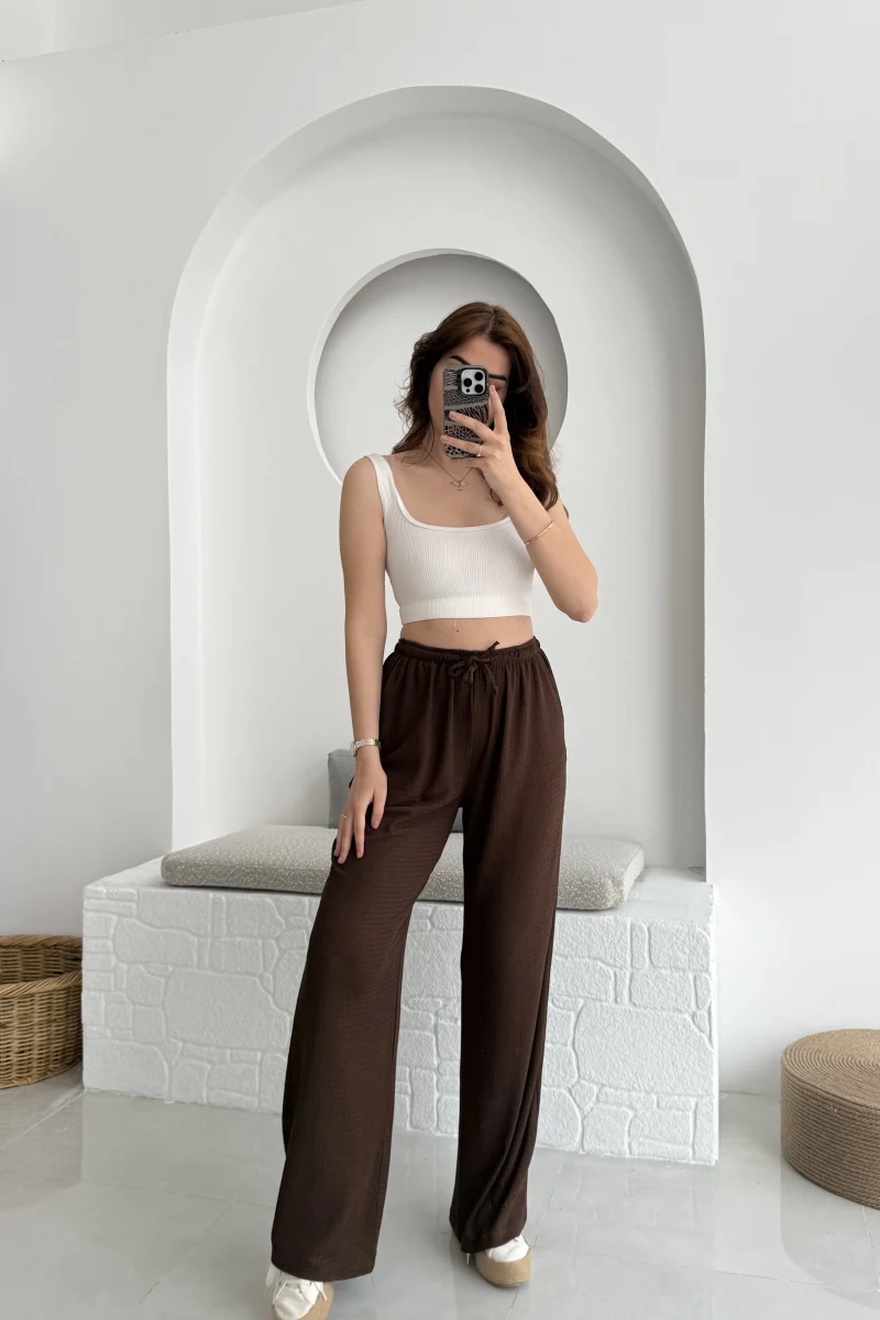 Ru Bürümcük Pantolon Kahve - 4023