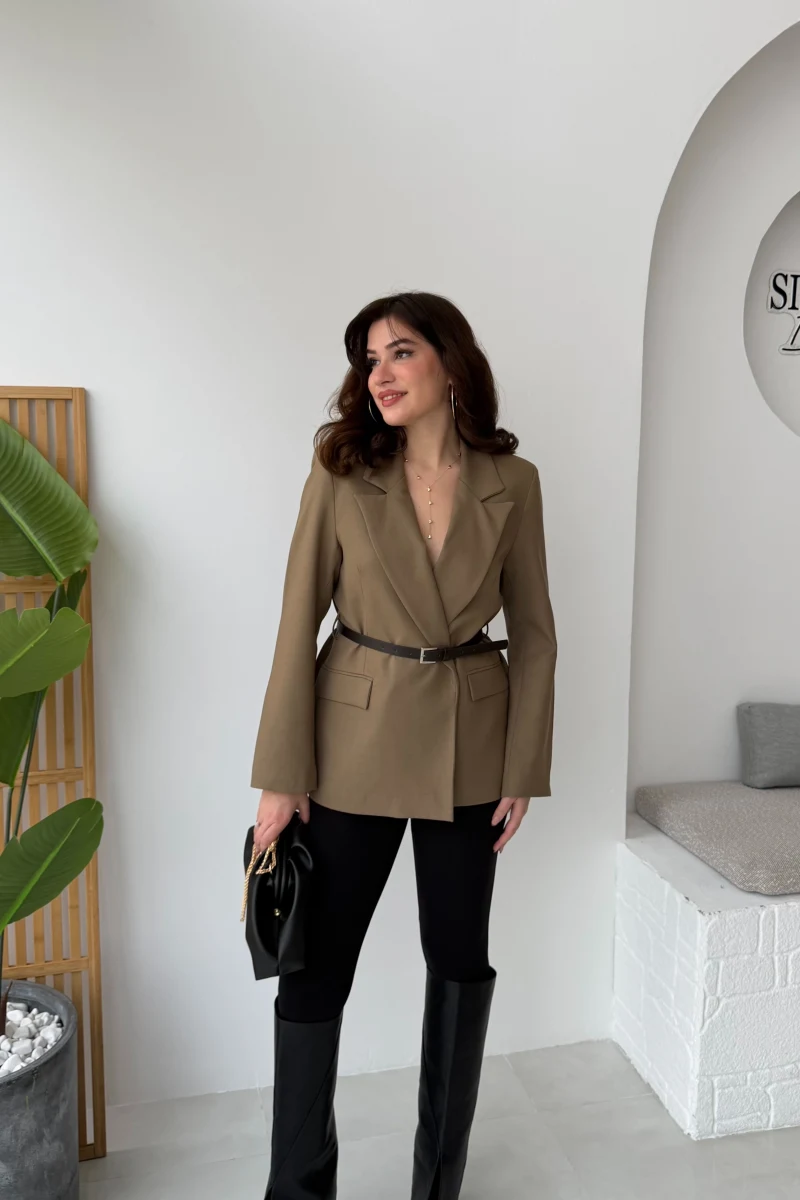 Rupert Kemerli Poliviskon Ceket - Haki - Kod: 9700